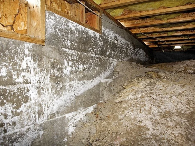 Crawl space moisture damage and foundation waterproofing in Amarillo, TX