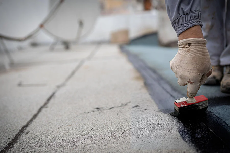 Foundation waterproof membrane installation in Amarillo, TX
