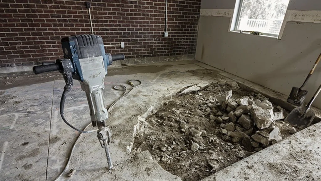 Basement concrete removal for foundation repair in Amarillo, TX