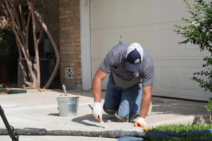 Driveway crack repair and concrete leveling service in Amarillo, TX