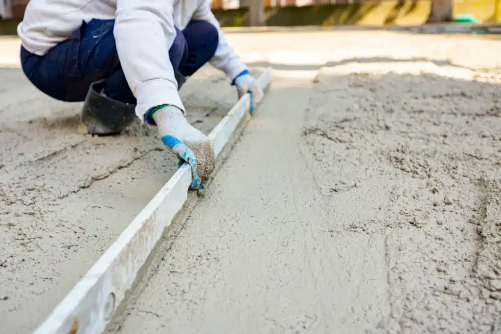Concrete slab installation and leveling for a new foundation in Amarillo, TX