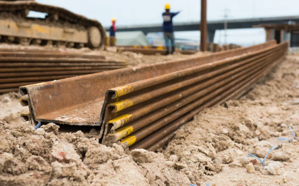Steel pilings delivered for foundation underpinning in Amarillo, TX