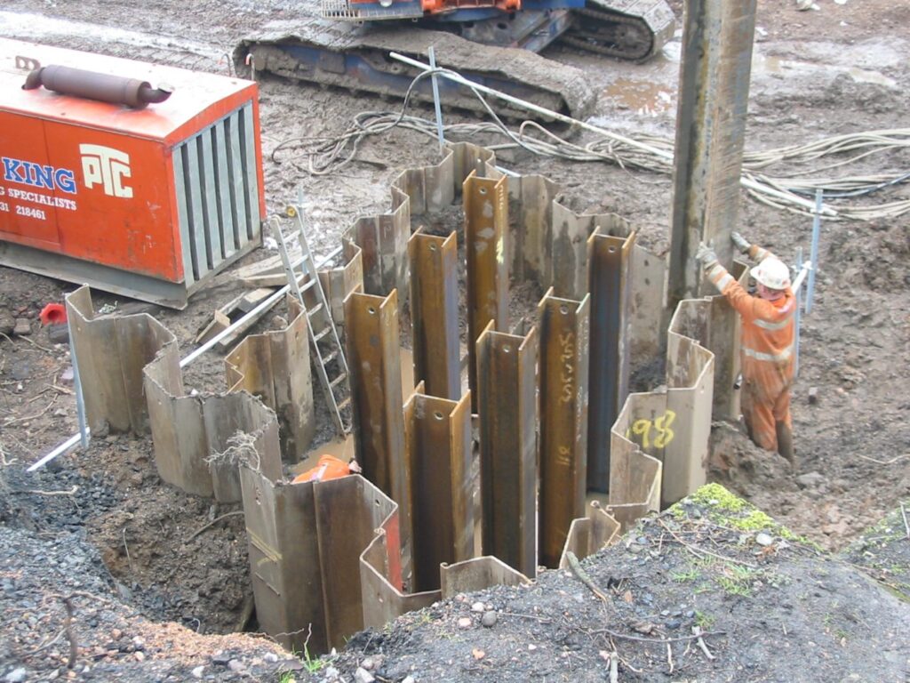 Pressed steel piling installation process for foundation repair in Amarillo, TX
