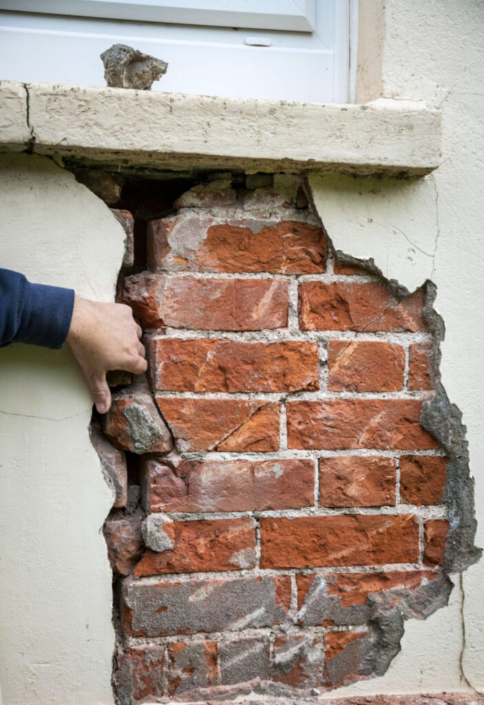 Damaged brick foundation needing structural repair in Amarillo, TX